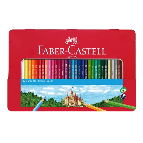 Faber-Castell: Színes ceruza szett fém dobozban 36db-os