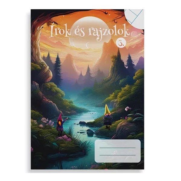 Írok és rajzolok 3. osztályos 2 az 1-ben vonalas és sima füzet A/5