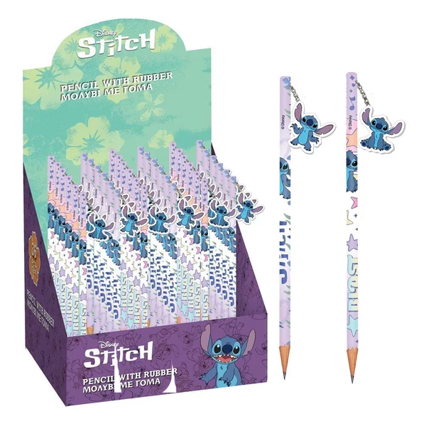 Luna: Lilo & Stitch csillagos grafitceruza radírral, kétféle változatban 1db