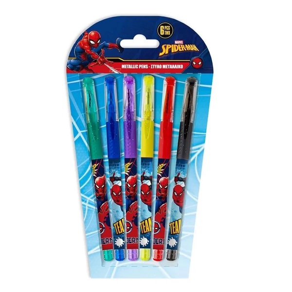 Luna: Pókember glitteres zselés toll 6db-os szett