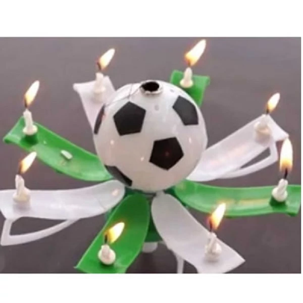 Party zenélő focilabda tortagyertya