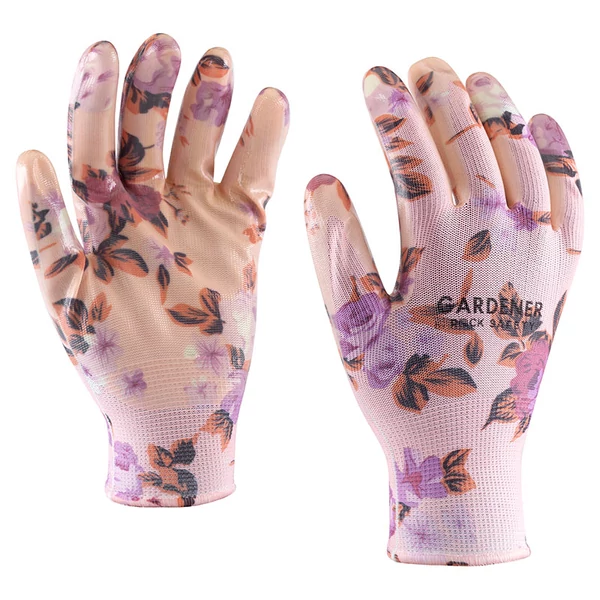 Gardener nitril tenyérlenyomatos poliészter kertész kesztyű 8 méretben