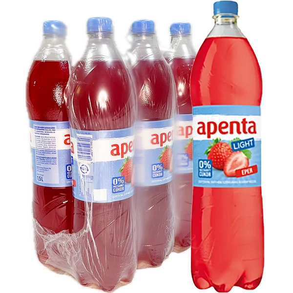 Apenta light eper ízesítésű enyhén szénsavas üdítőital 1,5L - csak egyedi szállítással vagy személyes átvétellel