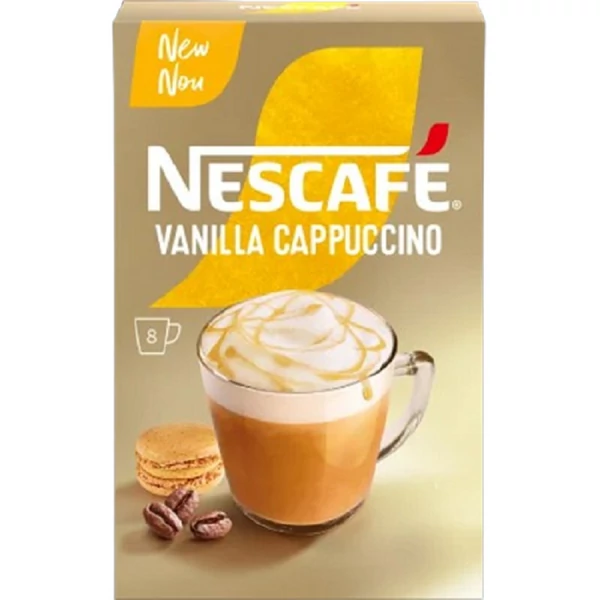 NESCAFÉ Vanilla Cappuccino vanília ízű azonnal oldódó kávéspecialitás 8 x 14 g