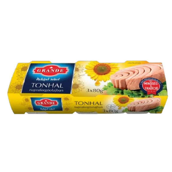 Grande tonhaltörzs napraforgóolaj 3x80 g