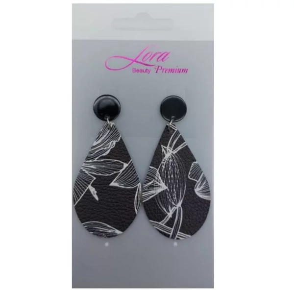 Lora kék-fehér mintás, lógós fülbevaló 841987