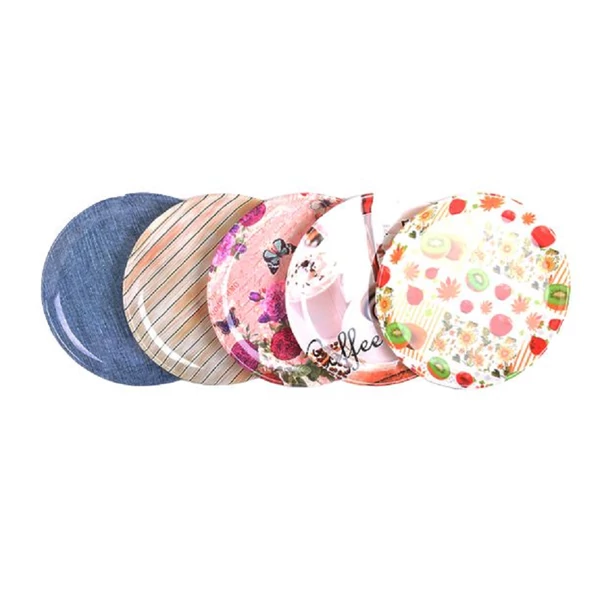 Mintás műanyag kerek tálca többféle változatban 32cm 265520