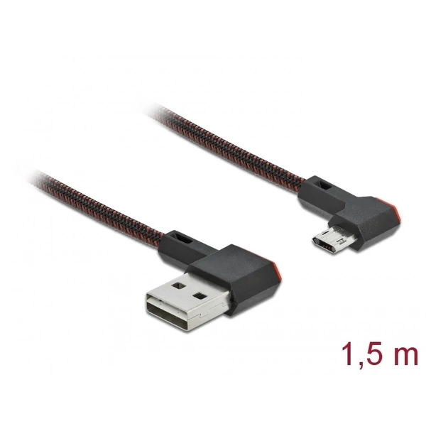 Delock EASY-USB 2.0 kábel A-típusú csatlakozódugó - EASY-USB Micro-B típusú csatlakozódugó, ívelt ba