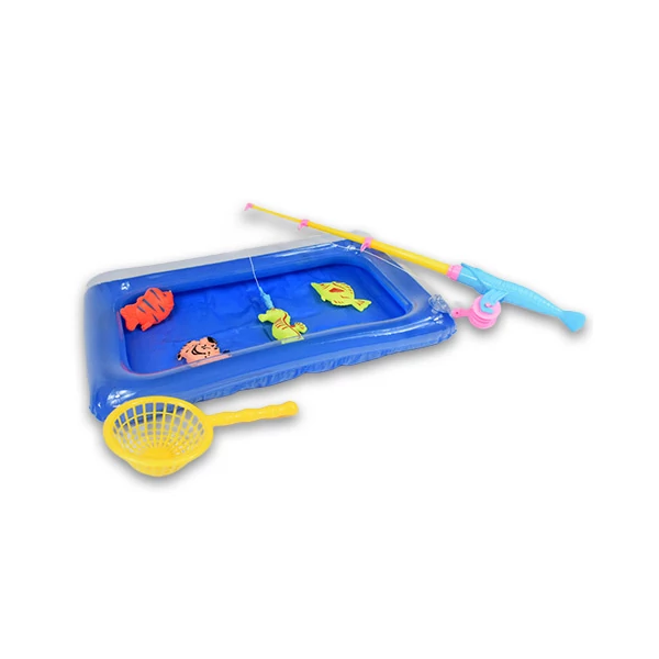 Horgászjáték felfújható medencével és teleszkópos horgászbottal