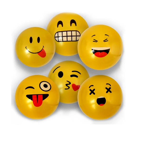 Emoji mintás gumilabda többféle változatban 23cm