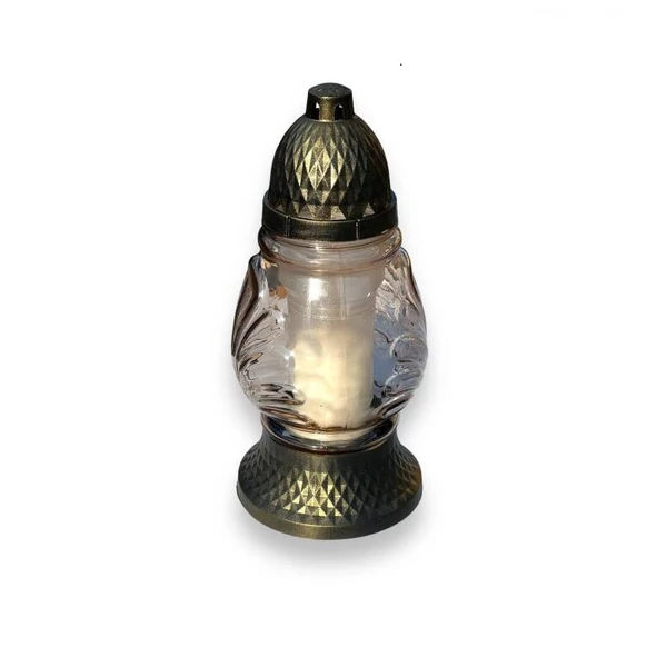 Kegyeleti mécses ovális formában mintás változatban 24cm La412 A