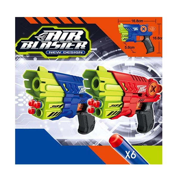 Szivacslövő pisztoly céltáblával és 6db tölténnyel kétféle változatban 1db