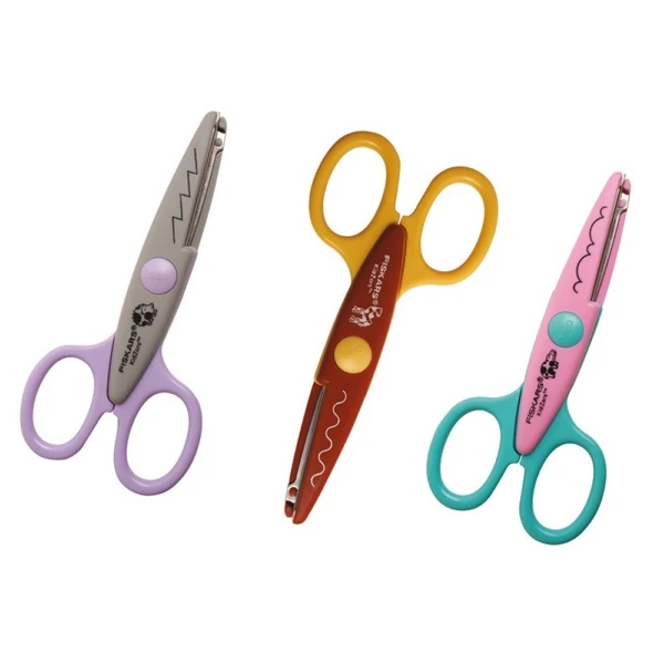 Fiskars 3 db-os mintavágó olló készlet, állatkerti állatok (1003846)