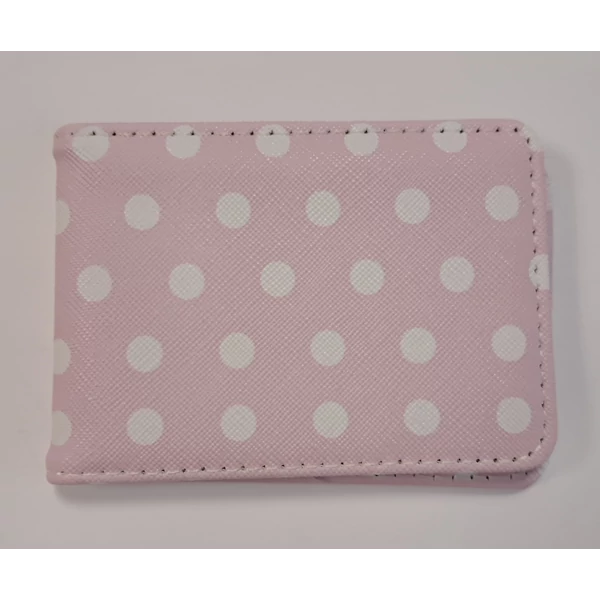 Személyi igazolványtartó rózsaszín pöttyös változatban