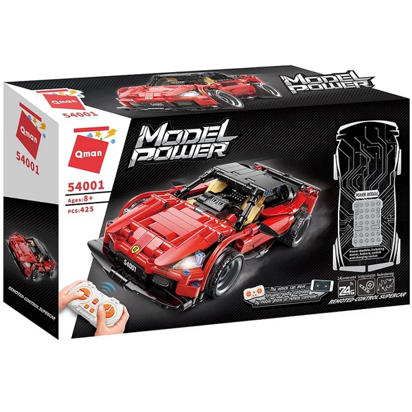 Tech supercar sportauto távirányítós építőjáték | 425 db építőkocka | építőjáték | QMAN 54001