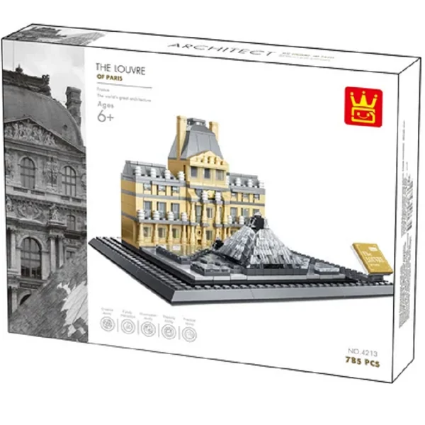 Párizsi Louvre – Franciaország | 785 db építőkocka | építőjáték | WANGE 4213