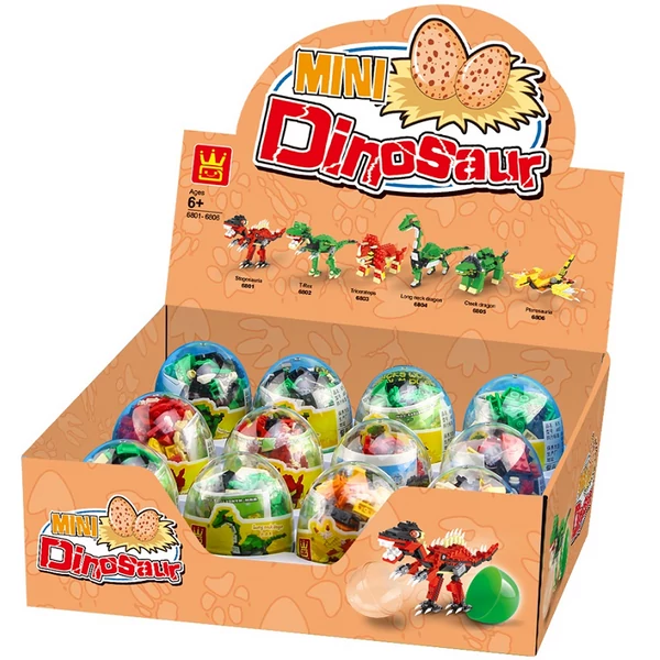 Dinoszaurusz tojás (2 db 6-os szett kínálóban) | 929 db építőkocka | építőjáték | WANGE 6801-6806