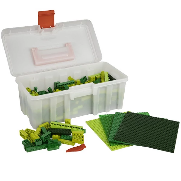 Vegyes zöld építőkocka készlet (alapkockák) | építőkocka készlet | 600 db építőkocka | Q-BRiCKS®