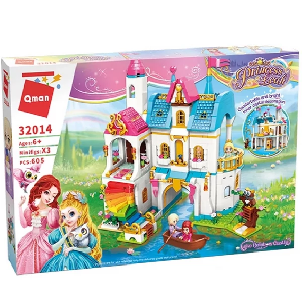 QMAN® 32014 - Leah hercegnő nagy tóparti szivárvány kastélya