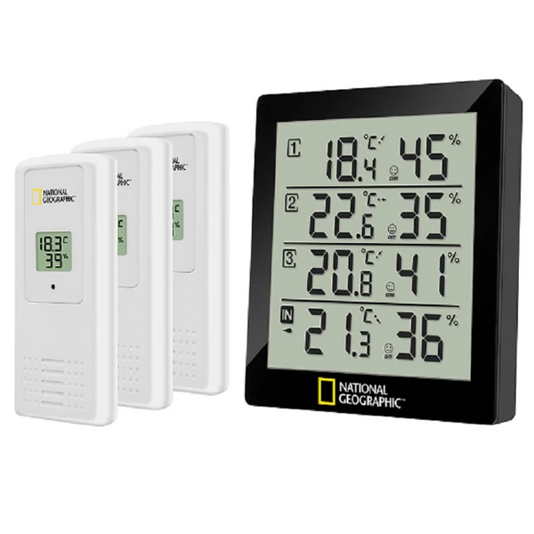 Bresser National Geographic hőmérő / higrométer, fekete - 74621