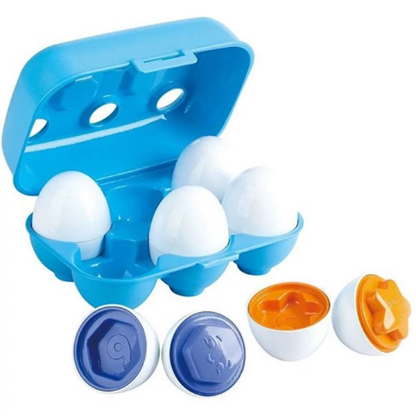 Playgo: Szivárvány formaválogató tojások tojástartóban