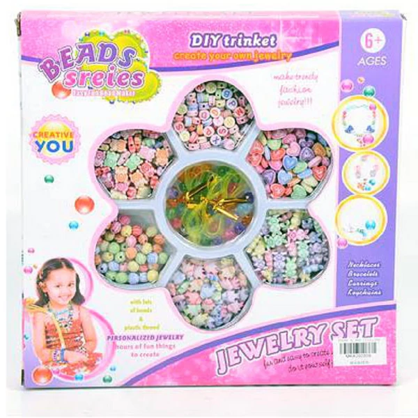 Ékszerkészítő szett vegyes színes gyöngyökkel