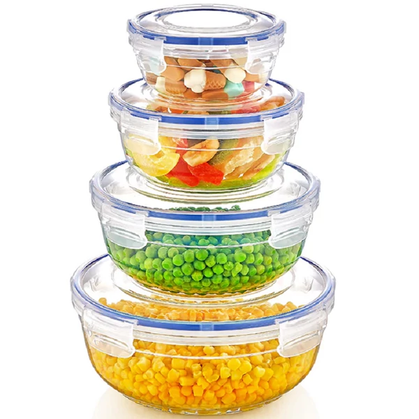 Patentzáras kerek ételtároló szett 4db-os DÜ329