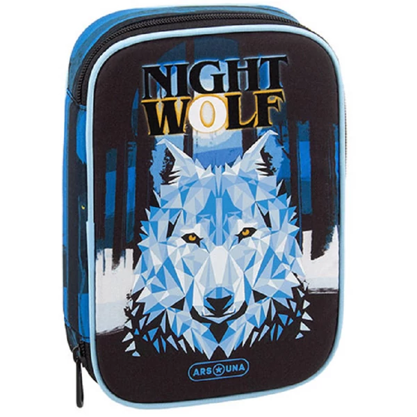 Ars Una: Nightwolf többszintes kihajtható tolltartó 15,5x22,5x4,5cm