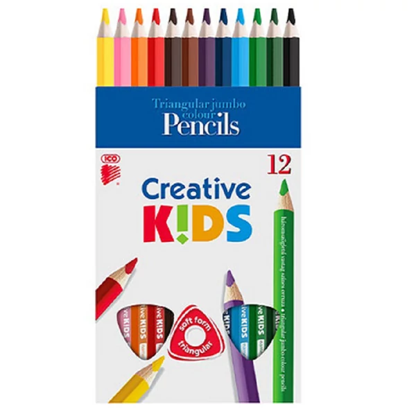 ICO: Creative Kids háromszögletű színes jumbo ceruza 12 db-os