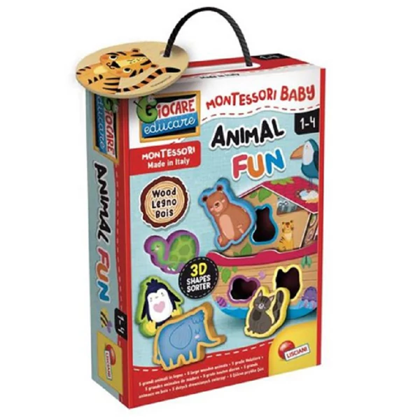 Montessori baby állatos formaberakó játék