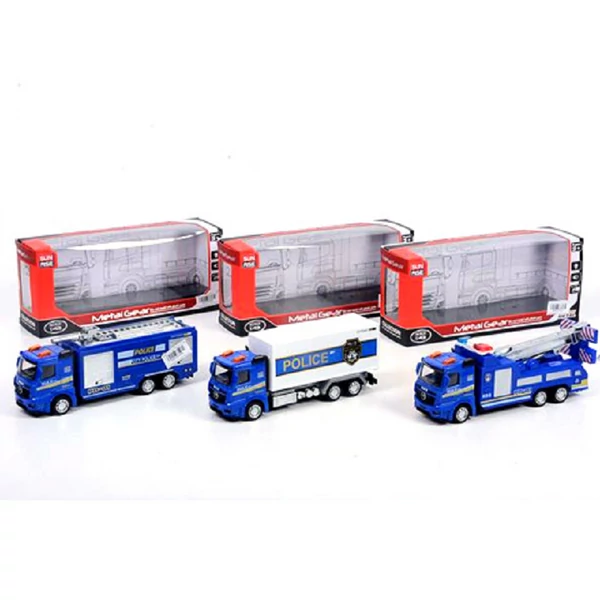 Rendőrségi teherautók fénnyel, háromféle változatban