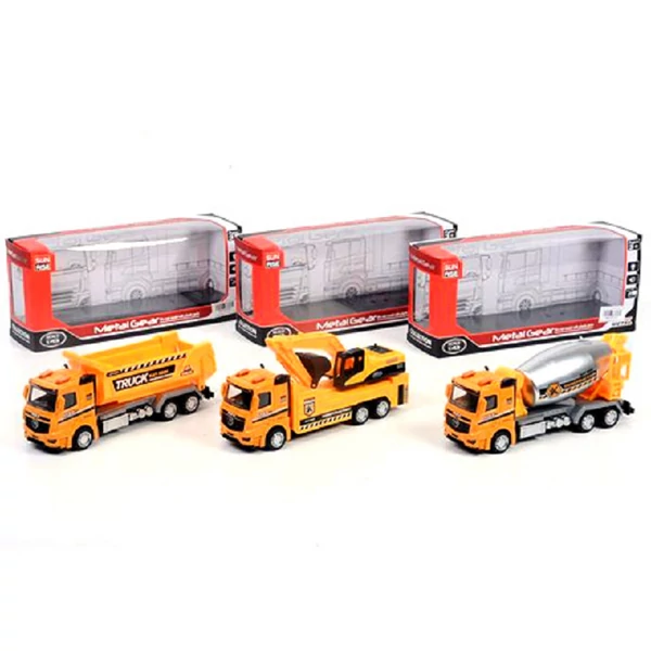 Építési teherautók fénnyel, háromféle változatban