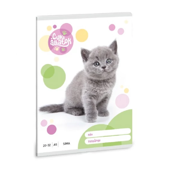 Ars Una: Cuki állatok - Brit rövidszőrű macska sima füzet A/5 20-32