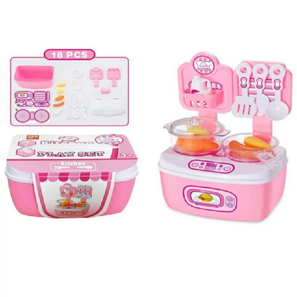 Konyhai játékszett tárolódobozban kiegészítőkkel 18db-os