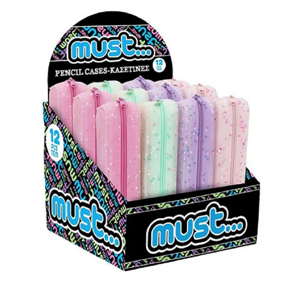 Must: Confetti színes, szilikon tolltartó többféle változatban