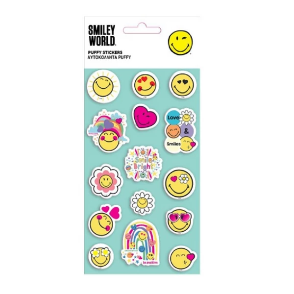 Smiley ikonok 3D pufi matrica szett 10x22cm-es íven