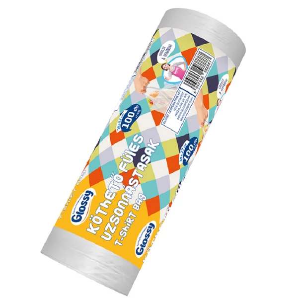 Glossy uzsonnás tasak köthető füles 34x27cm 100db K11121-0245