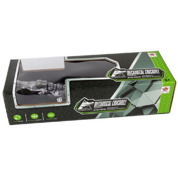 Sétáló krokodil fénnyel és hanggal