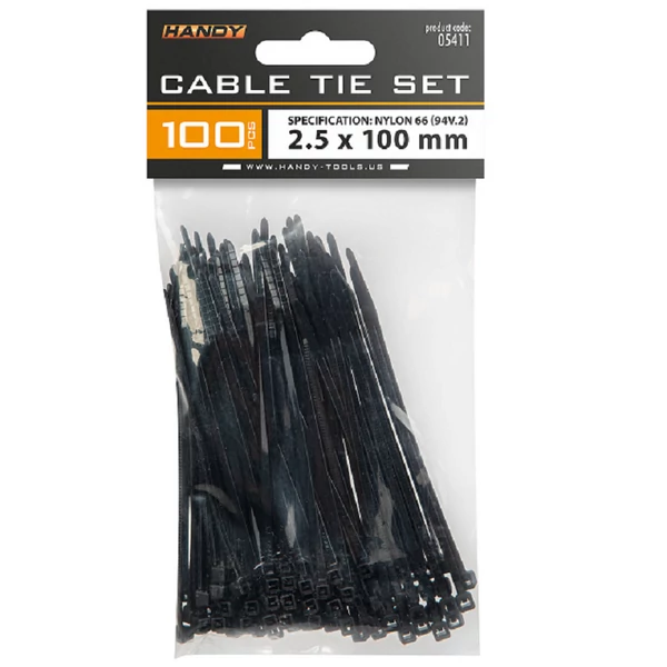 Handy kábelkötegelő 100*2,5mm fekete 100db 05411