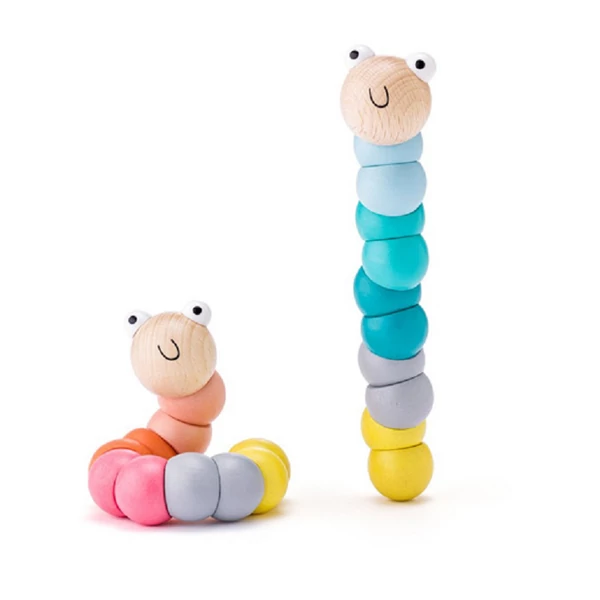 Színes tekergő kukac készség fejlesztő bébi játék - Woodyland