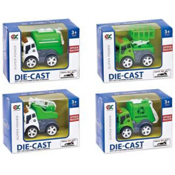 Fém zöld-fehér teherautók több változatban