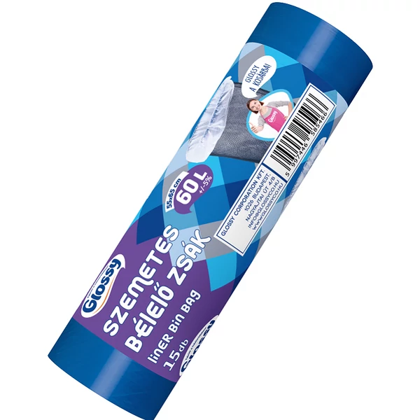 Glossy bélelő zsák kék színben 60L 15db-os kiszerelésben K-11153-0046
