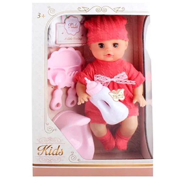 Pisilő baba hanggal és kiegészítőkkel 33cm