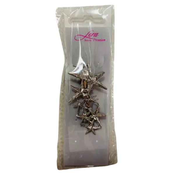 Lora ezüst csillagos 7,5cm-es krokodil csipesz 830878