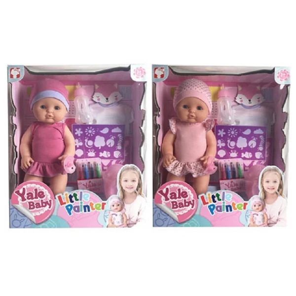 Pisilő baba színezhető felsővel és kiegészítőkkel kétféle változatban