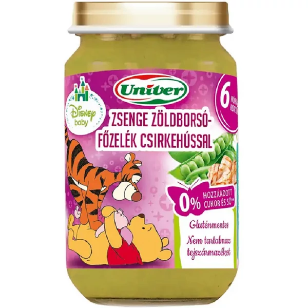 Univer zsenge zöldborsófőzelék csirkehússal bébiétel 6 hónapos kortól 163 g