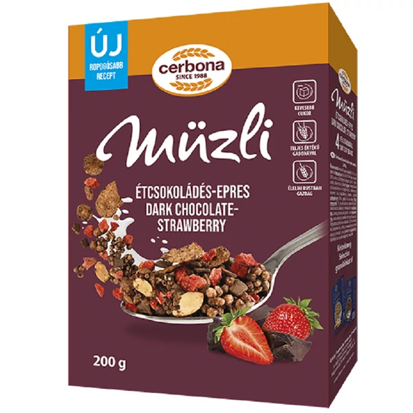 Cerbona étcsokoládés-epres műzli 200 g