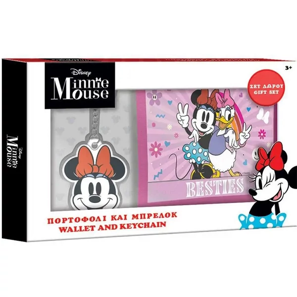 Minnie egér pénztárca kulcstartóval ajándékcsomag