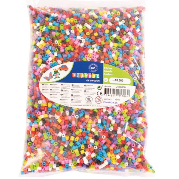 PlayBox: 5mm-es MIDI vasalható gyöngy 10000db-os színes mix 10-féle színnel