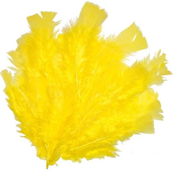 PlayBox: Dekorációs sárga pulyka tollak 48db-os csomag